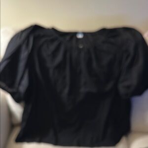 Old Navy Black Ruffled Puff Sleeve Blouse